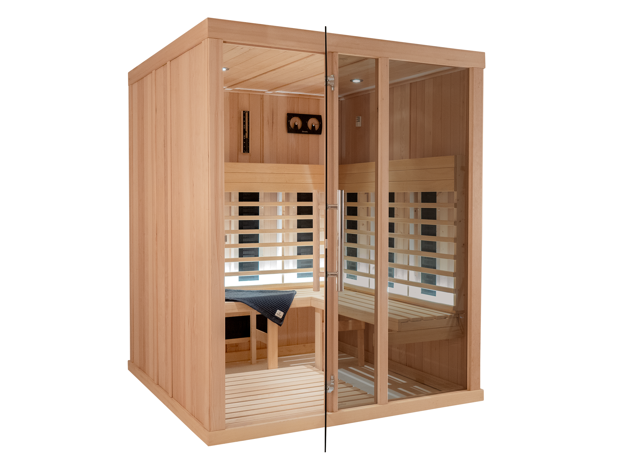 IR2525B HEM BR Home Infrared Sauna front left side