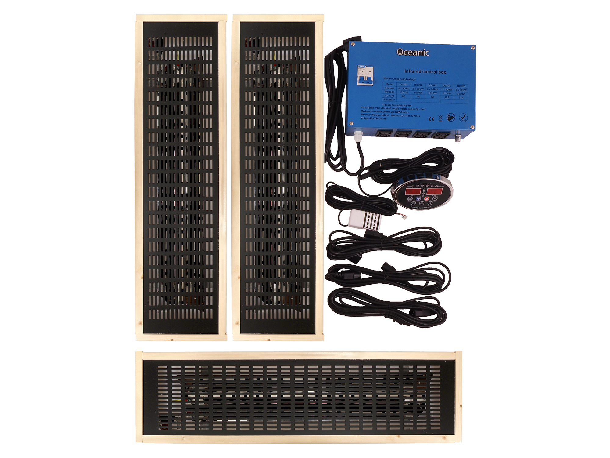 Oceanic Infrared Sauna Heater and Control Box Kit