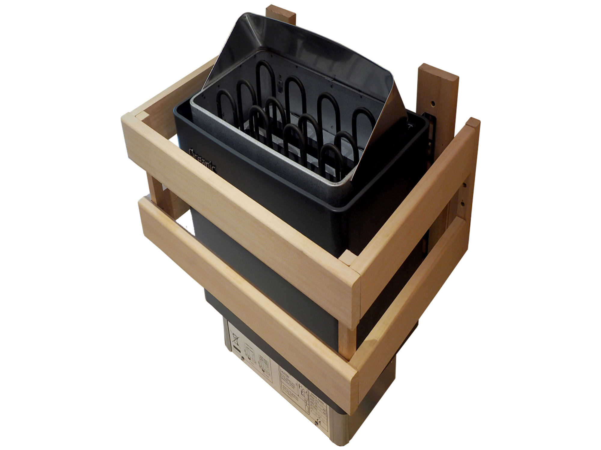 Three Sided Abachi sauna heater guard_