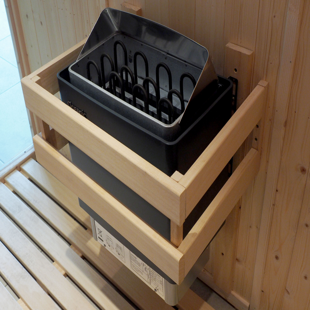 Three Sided Abachi sauna heater guard 