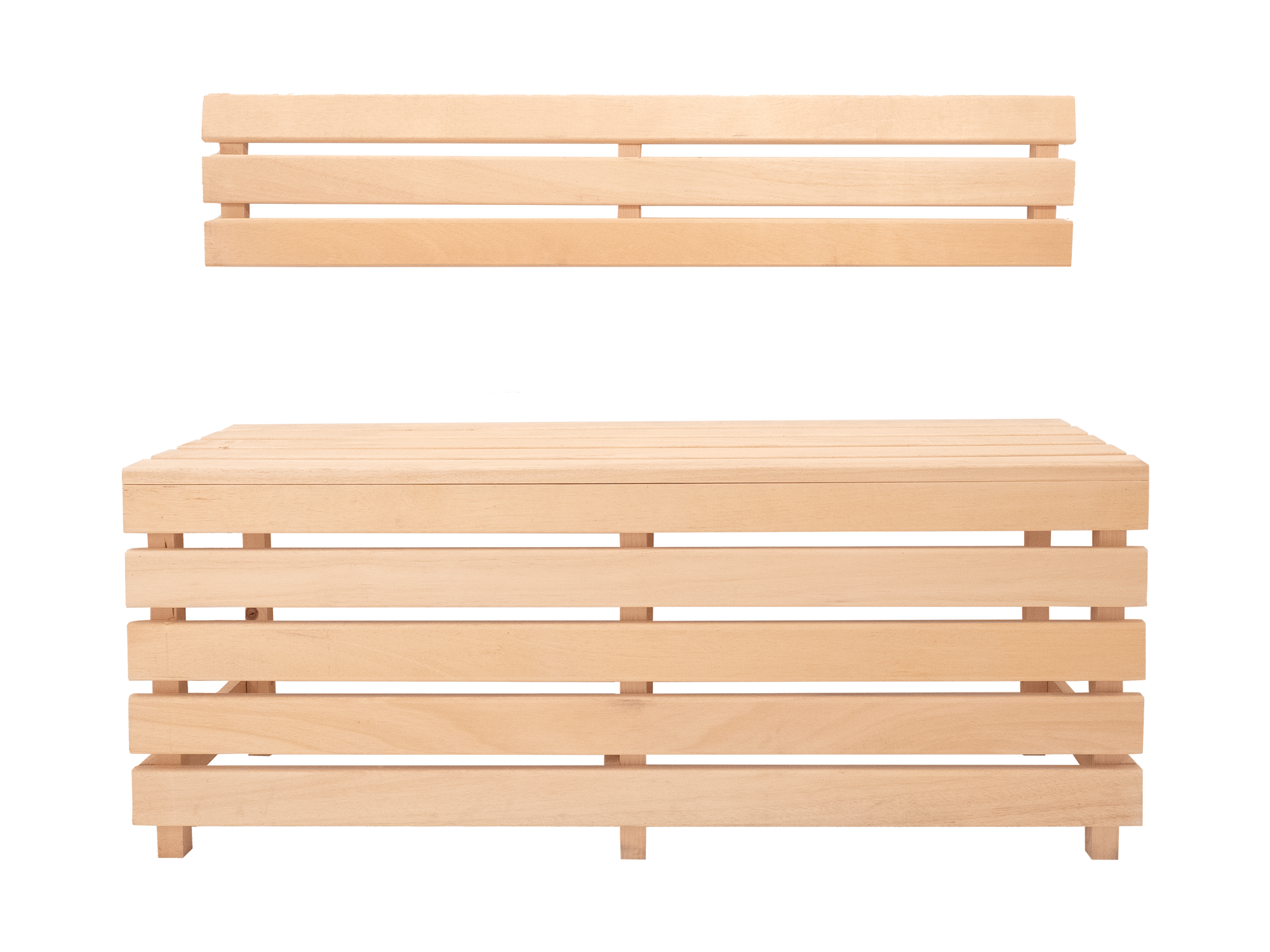 Modular Sauna Bench Kit 1 Abachi front SAB-MODULAR-SINGLE-AB
