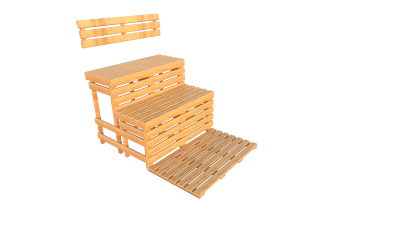 Double Height Modular Bench Kit for render