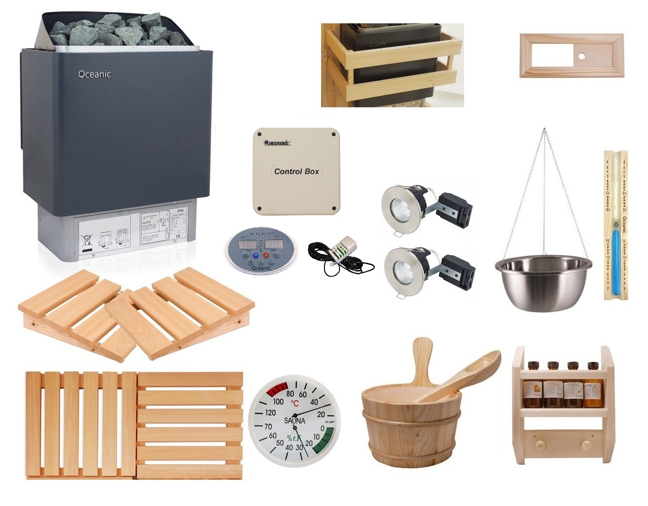 Kit de acessórios para sauna com aquecedor Oceanic - Deluxe